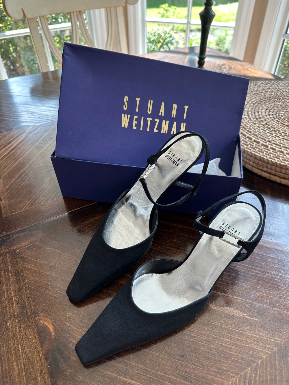 Stuart Weitzman Waltzin Black Peau Shoes